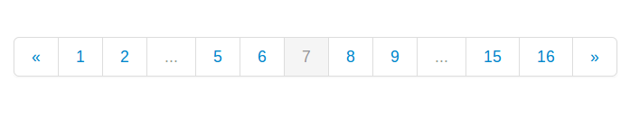 The screenshot of pagination links