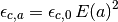 \epsilon_{c,a} = \epsilon_{c,0} \,  E(a)^2