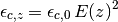 \epsilon_{c,z} = \epsilon_{c,0} \,  E(z)^2