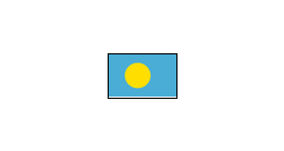 { A [label = "", shape = "nationalflag.palau"]; }