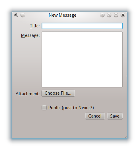 Desktop new message window