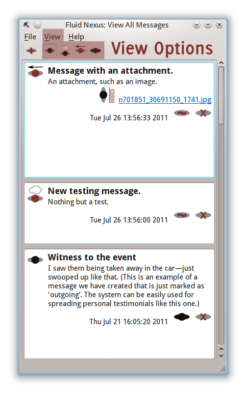 desktop view message types