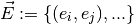 \vec{E} := \{(e_i, e_j),...\}