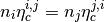 n_i \eta_c^{i,j} = n_j \eta_c^{j,i}